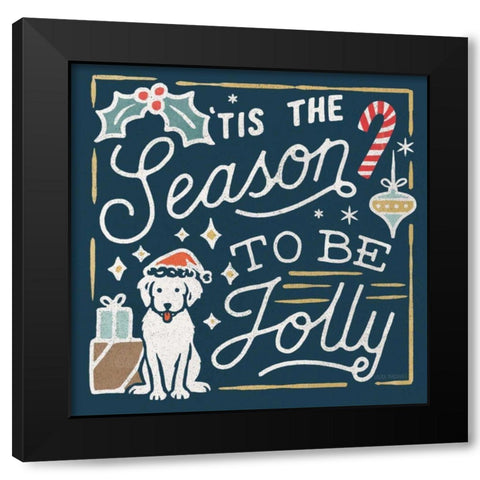 Christmas Adventures II Dark Black Modern Wood Framed Art Print with Double Matting by Marshall, Laura