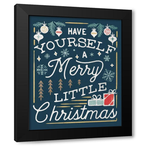 Christmas Adventures IV Dark Black Modern Wood Framed Art Print with Double Matting by Marshall, Laura