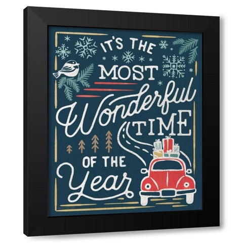 Christmas Adventures V Dark Black Modern Wood Framed Art Print with Double Matting by Marshall, Laura