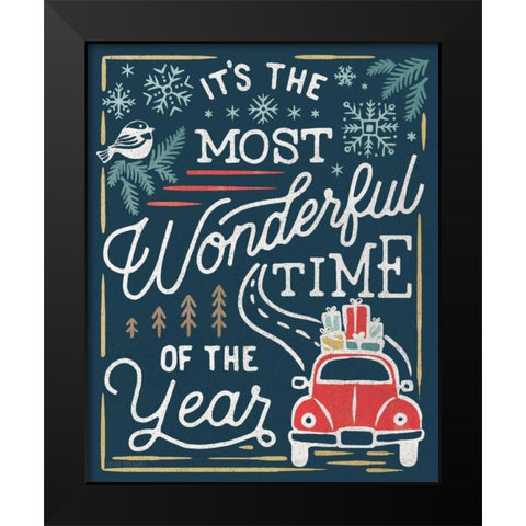 Christmas Adventures V Dark Black Modern Wood Framed Art Print by Marshall, Laura