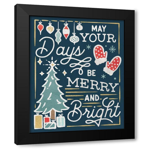 Christmas Adventures VI Dark Black Modern Wood Framed Art Print with Double Matting by Marshall, Laura