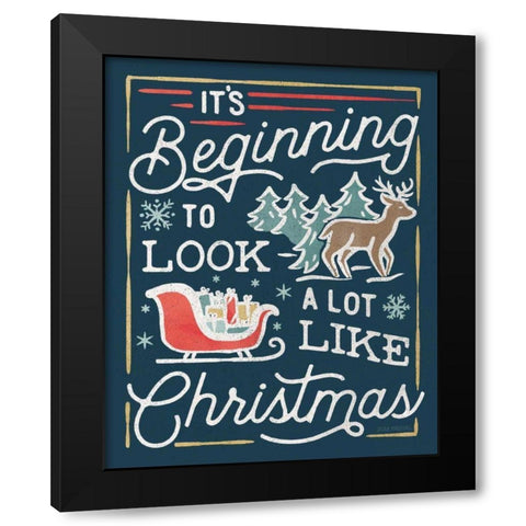 Christmas Adventures VII Dark Black Modern Wood Framed Art Print with Double Matting by Marshall, Laura