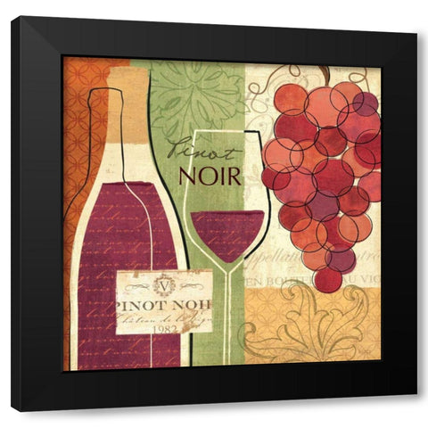 Wine and Grapes I Black Modern Wood Framed Art Print by Charron, Veronique