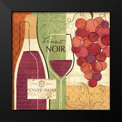 Wine and Grapes I Black Modern Wood Framed Art Print by Charron, Veronique