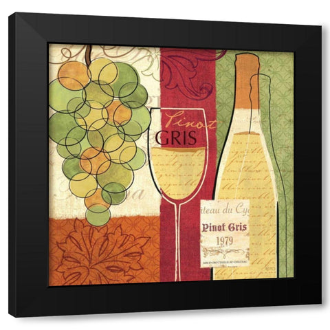 Wine and Grapes II Black Modern Wood Framed Art Print by Charron, Veronique