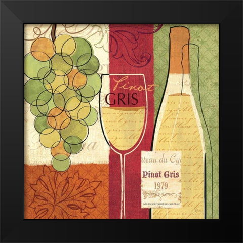 Wine and Grapes II Black Modern Wood Framed Art Print by Charron, Veronique