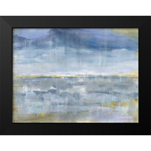 Rain on the Horizon Black Modern Wood Framed Art Print by Nai, Danhui