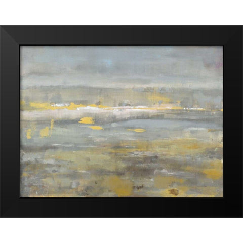 Neutral Field Black Modern Wood Framed Art Print by Nai, Danhui