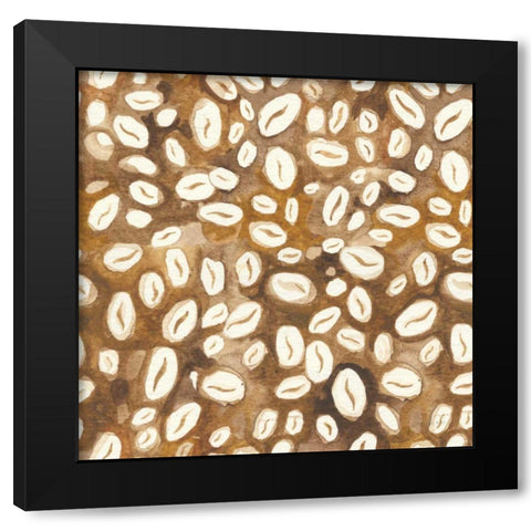 Wake Me Up Coffee Pattern VII Black Modern Wood Framed Art Print by Nai, Danhui