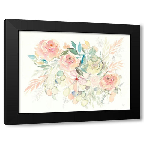 Watercolor Blossom I Black Modern Wood Framed Art Print by Rice, Kristy