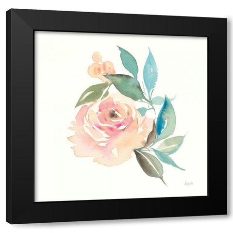 Watercolor Blossom II Black Modern Wood Framed Art Print by Rice, Kristy