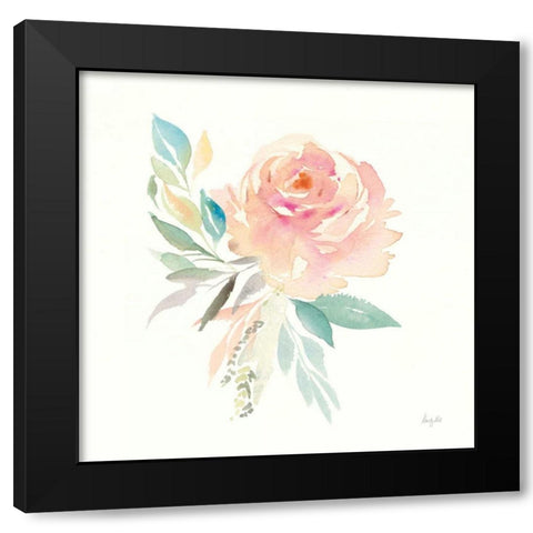 Watercolor Blossom III Black Modern Wood Framed Art Print by Rice, Kristy