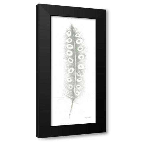 Feather Sketches VII Green Gray Black Modern Wood Framed Art Print by Tillmon, Avery