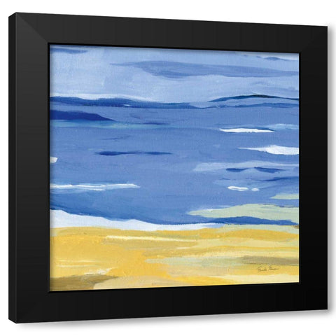 Coastal Abstract Black Modern Wood Framed Art Print with Double Matting by Zaman, Farida