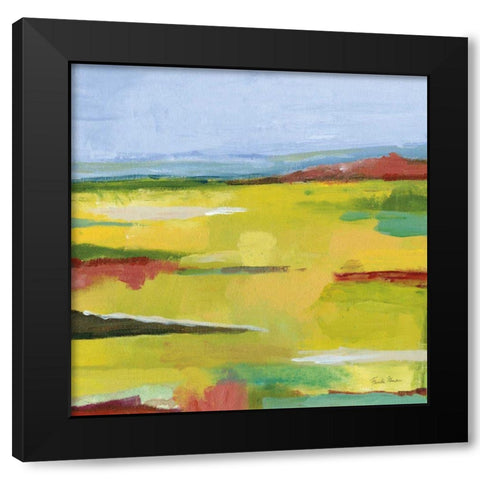 Landscape Abstract Black Modern Wood Framed Art Print with Double Matting by Zaman, Farida