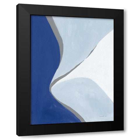 Retro Abstract III Blue Black Modern Wood Framed Art Print by Nai, Danhui