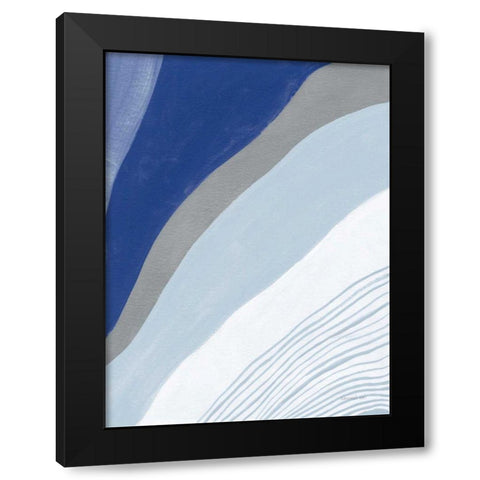 Retro Abstract IV Blue Black Modern Wood Framed Art Print with Double Matting by Nai, Danhui