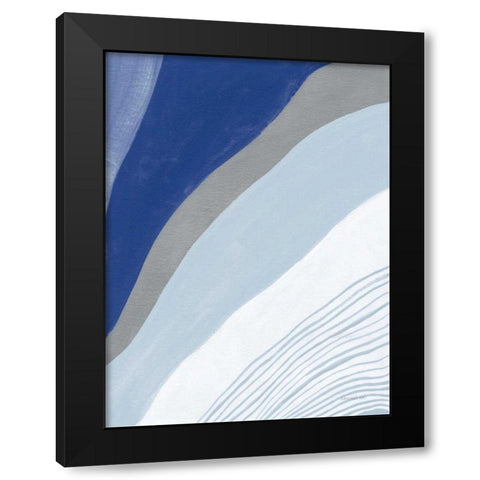 Retro Abstract IV Blue Black Modern Wood Framed Art Print by Nai, Danhui