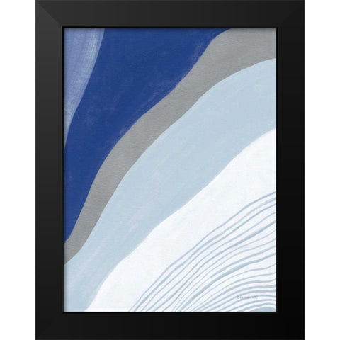 Retro Abstract IV Blue Black Modern Wood Framed Art Print by Nai, Danhui