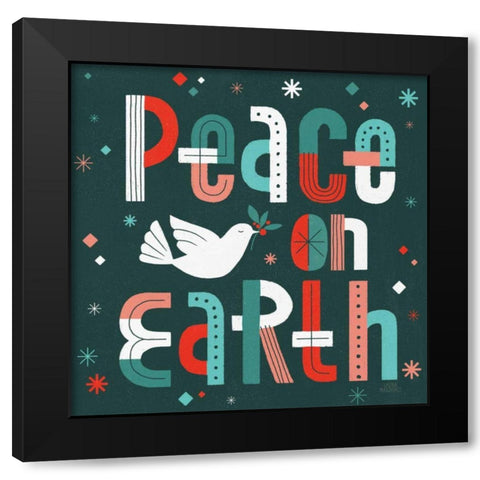 Retro Holiday III Black Modern Wood Framed Art Print by Marshall, Laura