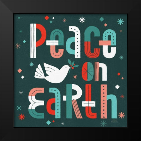 Retro Holiday III Black Modern Wood Framed Art Print by Marshall, Laura