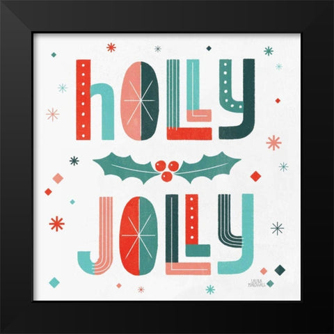 Retro Holiday V Black Modern Wood Framed Art Print by Marshall, Laura