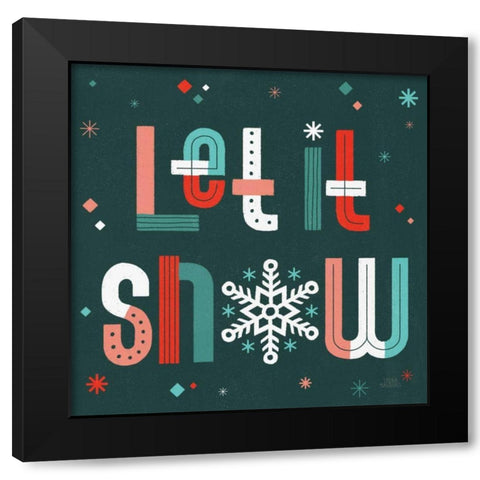 Retro Holiday VI Black Modern Wood Framed Art Print with Double Matting by Marshall, Laura