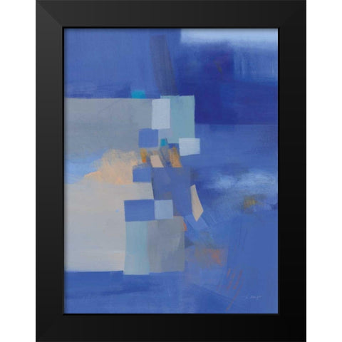 Blue Dawn Black Modern Wood Framed Art Print by Maye, Jo