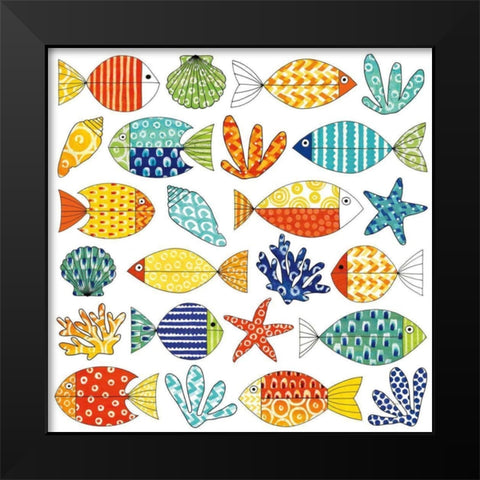 Fish Tale III Black Modern Wood Framed Art Print by Green, Nancy