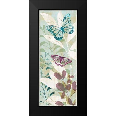 Fluttering Panel II Black Modern Wood Framed Art Print by Wild Apple Portfolio