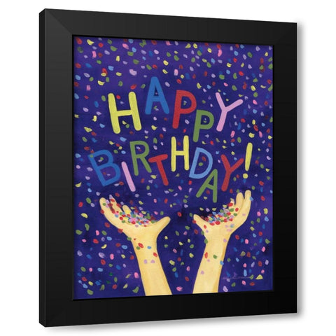 Happy Birthday Hooray Black Modern Wood Framed Art Print with Double Matting by McKenna, Kathleen Parr