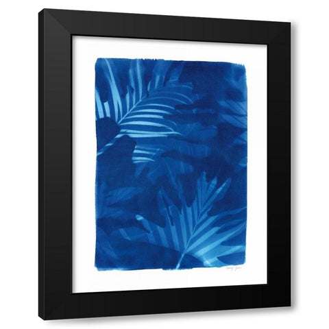 Cyanotype Tropical IV Black Modern Wood Framed Art Print with Double Matting by Green, Nancy