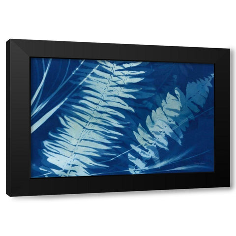 Cyanotype Tropical X Black Modern Wood Framed Art Print with Double Matting by Green, Nancy