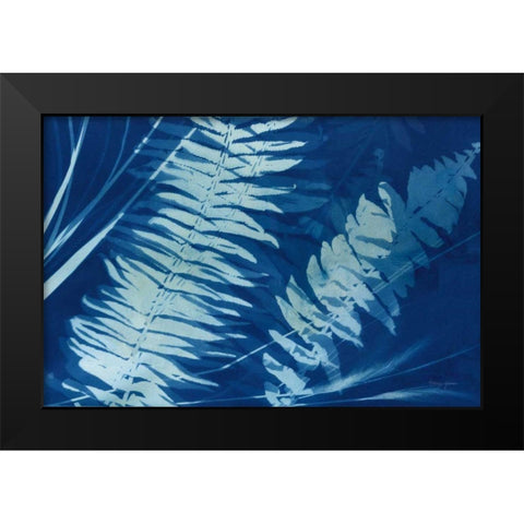 Cyanotype Tropical X Black Modern Wood Framed Art Print by Green, Nancy
