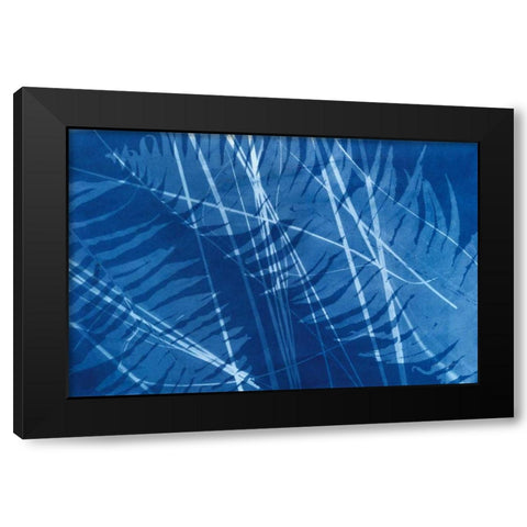 Cyanotype Tropical XI Black Modern Wood Framed Art Print with Double Matting by Green, Nancy