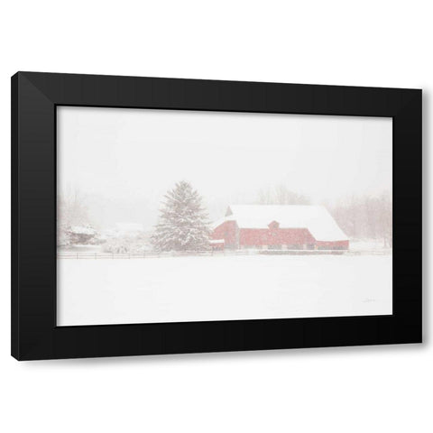 Big Red Black Modern Wood Framed Art Print by Aledanda