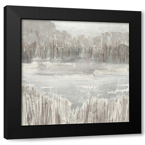 Silver Landscape Neutral Black Modern Wood Framed Art Print with Double Matting by Hristova, Albena