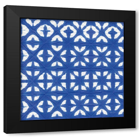 Aquarelle Blue V Black Modern Wood Framed Art Print with Double Matting by Green, Nancy