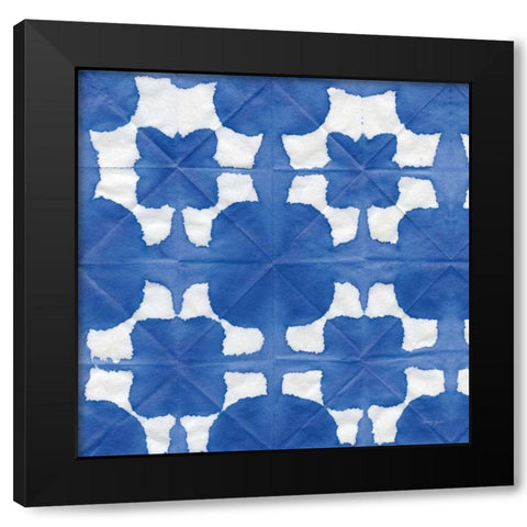 Aquarelle Blue Square II Black Modern Wood Framed Art Print with Double Matting by Green, Nancy