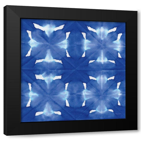 Aquarelle Blue Square VI Black Modern Wood Framed Art Print with Double Matting by Green, Nancy