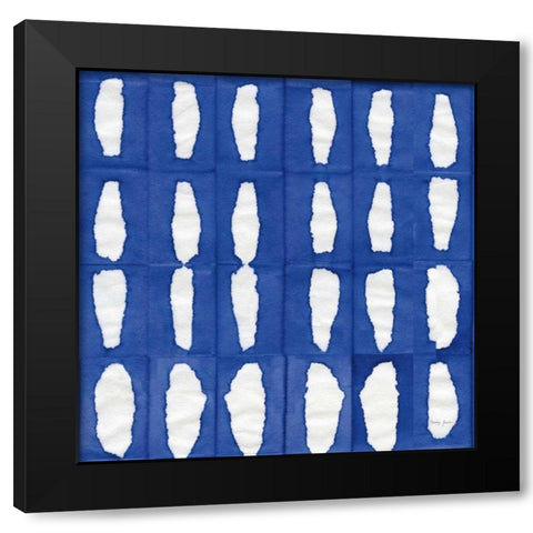 Aquarelle Blue Square VIII Black Modern Wood Framed Art Print with Double Matting by Green, Nancy