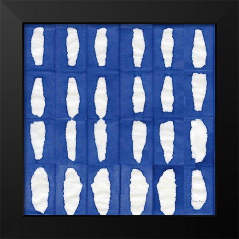 Aquarelle Blue Square VIII Black Modern Wood Framed Art Print by Green, Nancy