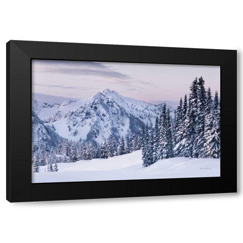 Tatoosh Range Black Modern Wood Framed Art Print with Double Matting by Majchrowicz, Alan
