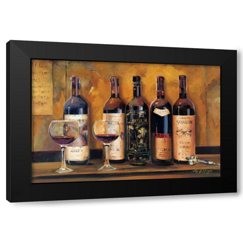 Cellar Reds Black Modern Wood Framed Art Print by Hageman, Marilyn