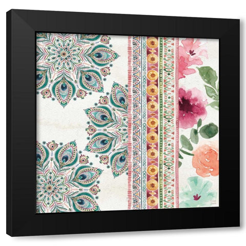 Bohemian Vibes II Black Modern Wood Framed Art Print by June, Dina