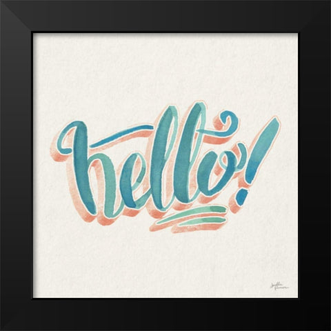 Hello I Black Modern Wood Framed Art Print by Penner, Janelle