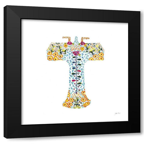 Flower Garden Sink Black Modern Wood Framed Art Print with Double Matting by Davis, Joan E.