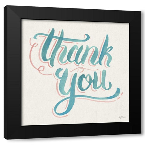 Thank You I Black Modern Wood Framed Art Print with Double Matting by Penner, Janelle