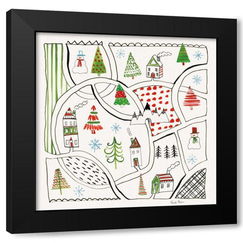 Neighborhood Holiday V Black Modern Wood Framed Art Print with Double Matting by Zaman, Farida