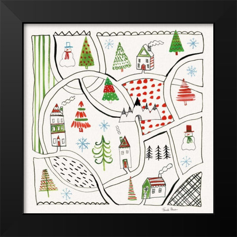 Neighborhood Holiday V Black Modern Wood Framed Art Print by Zaman, Farida